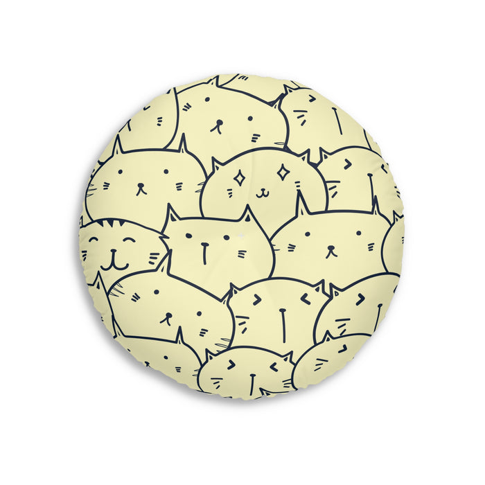 Kitty Charmer - Round Customizable Tufted Kitty Pillow Bed